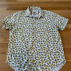 Bonobos men's festive banana palm trees and pineapple button down regular fit L